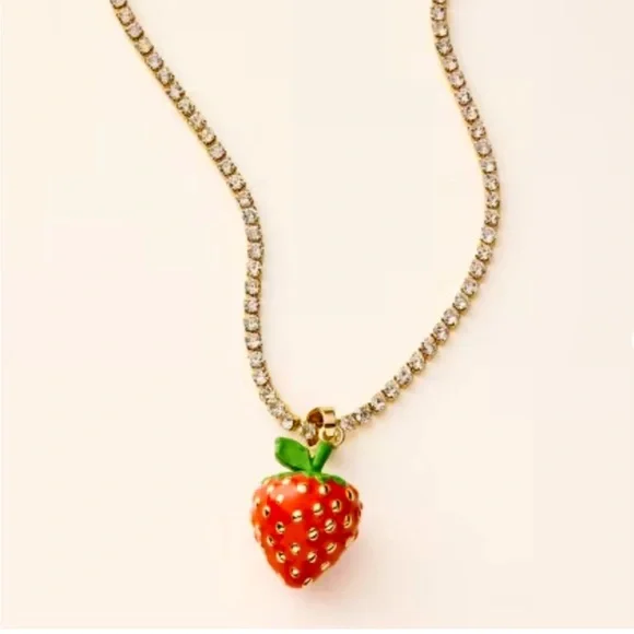 kate spade new york x Target Strawberry Charm Tennis Necklace - Gold - Picture 1 of 1
